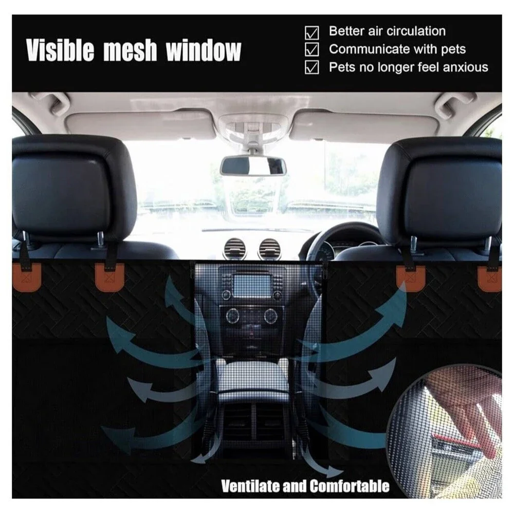 Back Seat Extender for Dogs Hard Bottom Dog Car Backseat Cover Protector Black